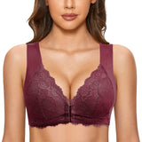 Front Close, No Steel Ring French T Back Seamless Unlined Bra