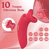 Realistic Mouth Vibrator with 10 Tongue Vibrating and Sucking Modes G Spot Massager Clitoral and Nipple Stimulator