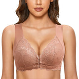 Front Close, No Steel Ring French T Back Seamless Unlined Bra